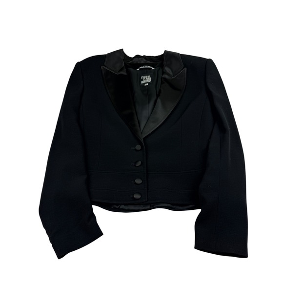 State of Claude Montana Black Blazer & Tank Top Set Made in Italy Tuxedo Lapel - Picture 2 of 12